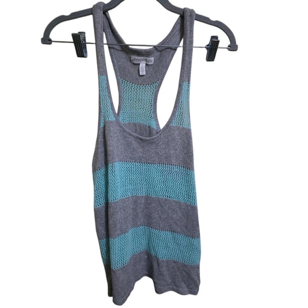 Aeropostale Striped Razerback Tank, Size Large